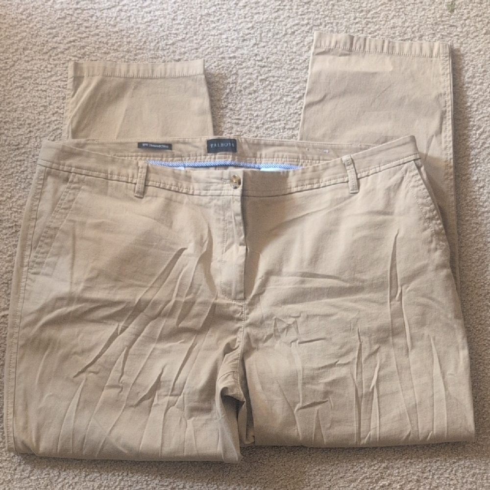 Talbots Straight Leg Pants in Light Beige